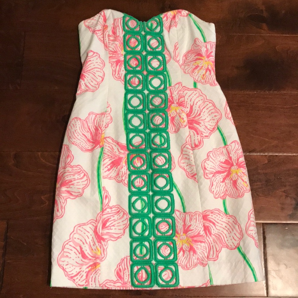 Lilly Pulitzer strapless dress EUC